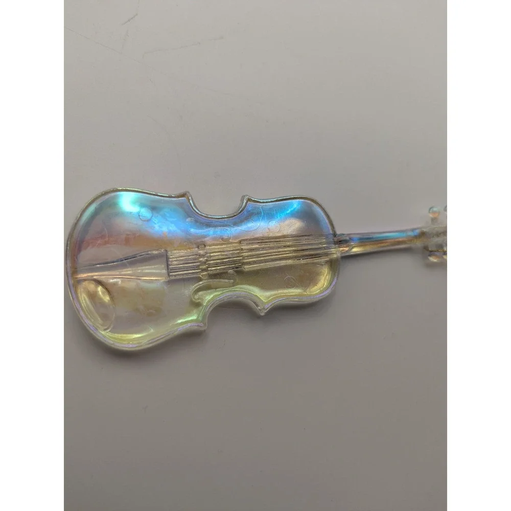 Vintage Iridescent Acrylic Violin‎ Ornament Christmas Tree Decor 4.5